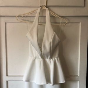 White peplum dress